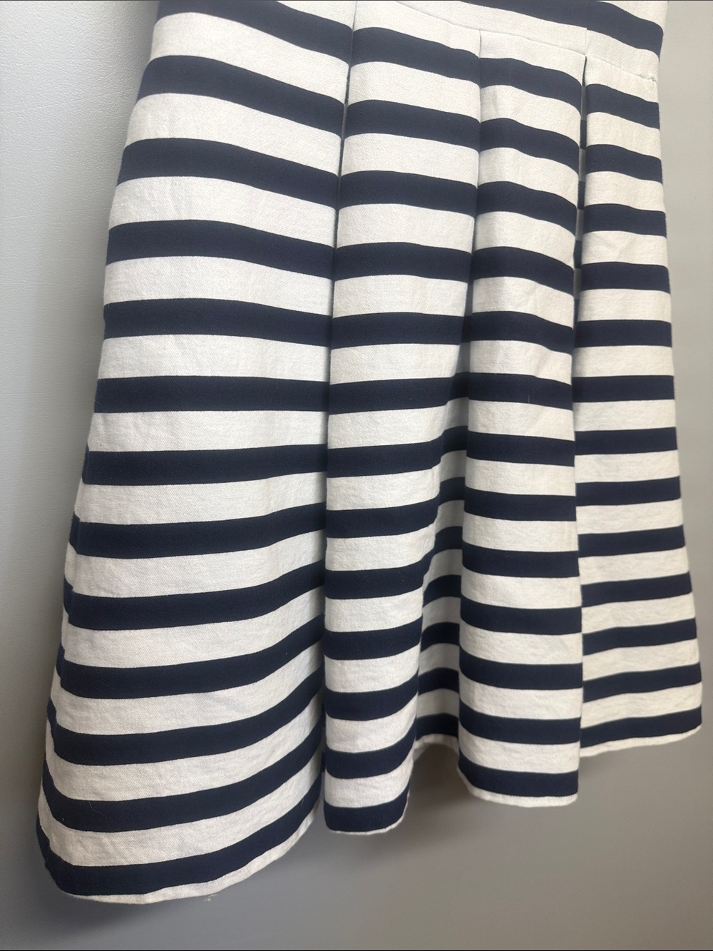 Kate Spade Silk Navy White Striped Fit & Flare Aline Prep Midi Dress w/Pockets - Picture 5 of 8